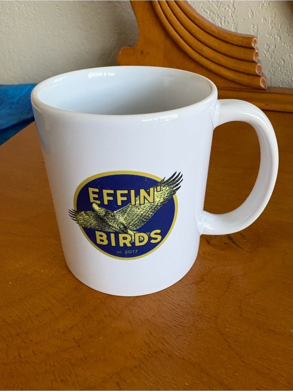 White Ceramic Coffee Mug - Effin Birds